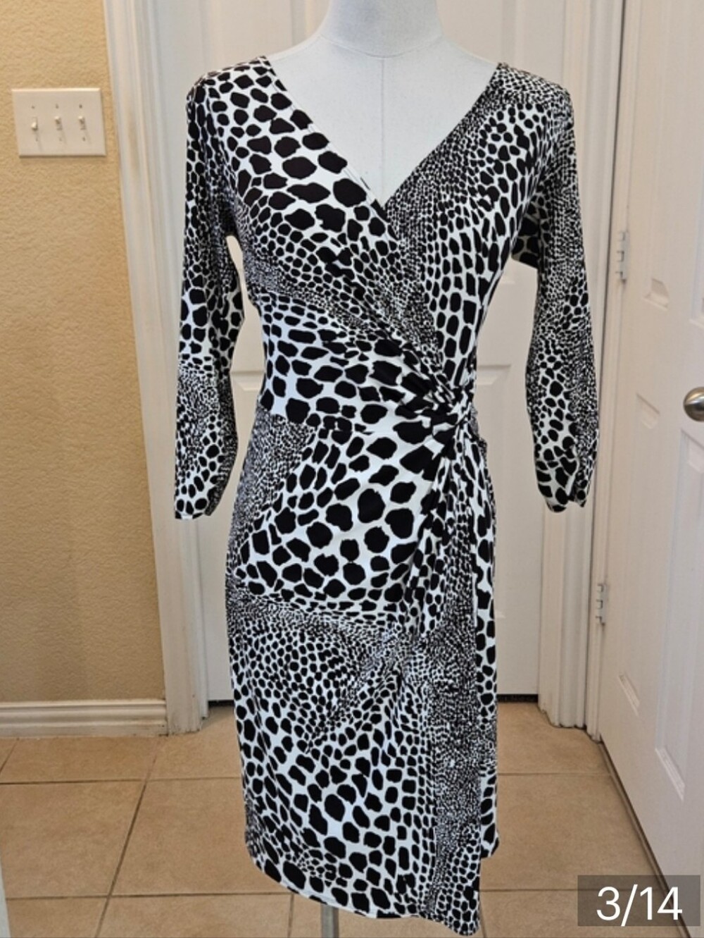 🐆Laundry NWOT 🌟Wrap Dress Brown Animal Print Women's Size 2